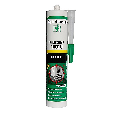 Amenajari pentru interior - SILICON UNIVERSAL, 10001 U, ALB, 280ML, DEN BRAVEN