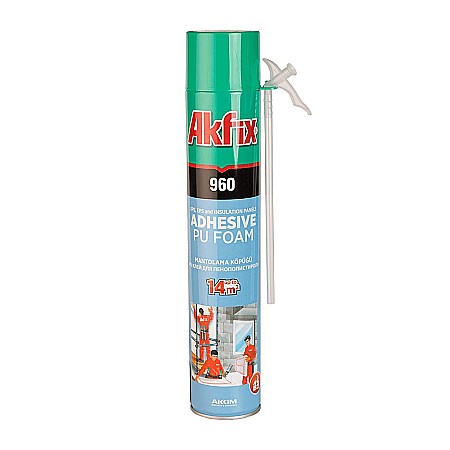 Materiale de constructii - SPUMA POLIURETANICA PENTRU POLISTIREN, APLICARE MANUALA, 960, 900GR, AKFIX