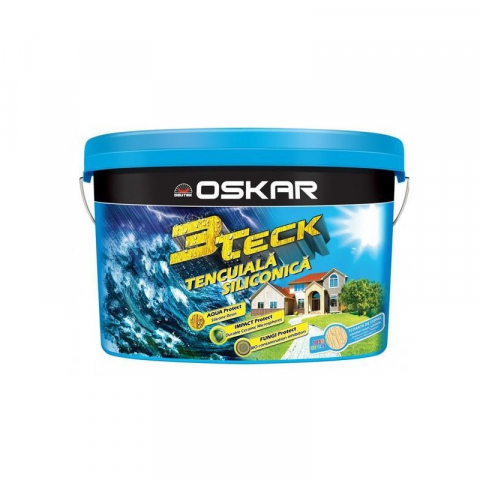 Vopsele lavabile pentru exterior - Tencuiala decorativa siliconica 3Teck, scoarta de copac, vanilie 25kg, Oskar