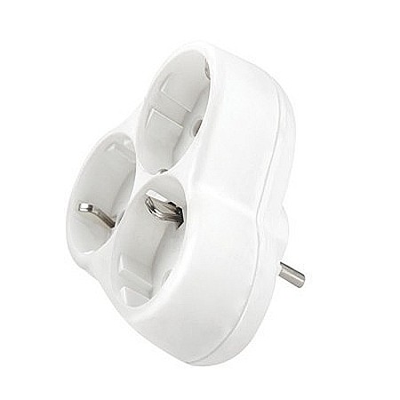 Electrice - TRIPLU STECHER, BS-090 SCHUKO, 16A 250V ,TRIUNGHI ALB, SPOT VISION