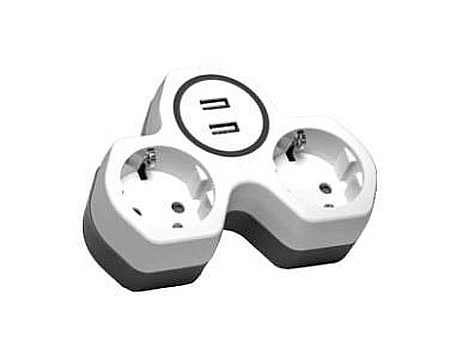 Electrice - TRIPLU STECHER, ERA-015, SCHUKO CU USB, 3 PRIZE, 250V, IP20, 16A, ALB, ELECTRONIN