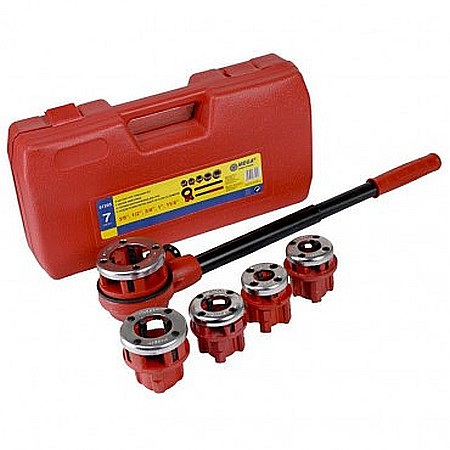 Filiere,tarozi si accesorii - TRUSA FILIERE TEAVA CU CLICHET 3/8"-1.1/4", 8 PIESE, MEGA