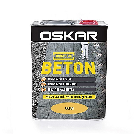 Direct pe beton - VOPSEA ACRILICA DIRECT PE BETON, EXTERIOR, GALBEN, 2.5L, OSKAR