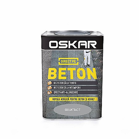 Direct pe beton - VOPSEA ACRILICA. DIRECT PE BETON, EXTERIOR, GRI ANTRACIT, 0.75L, OSKAR