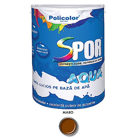 Amenajari pentru interior - VOPSEA ACRILICA PE BAZA DE APA, PENTRU LEMN / METAL, AQUA, INTERIOR / EXTERIOR, MARO, 0.7L, SPOR