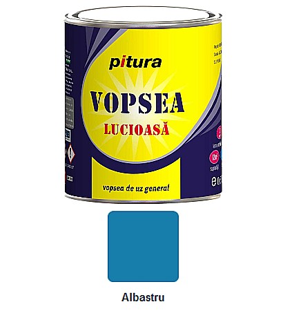 Vopsele pentru lemn si metal - VOPSEA ALCHIDICA PENTRU LEMN / METAL, INTERIOR / EXTERIOR, ALBASTRU, 0.6L, PITURA