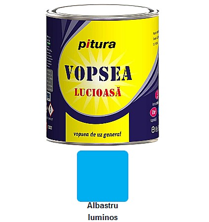Vopsele pentru lemn si metal - VOPSEA ALCHIDICA PENTRU LEMN / METAL, INTERIOR / EXTERIOR, ALBASTRU LUMINOS, 0.6L, PITURA