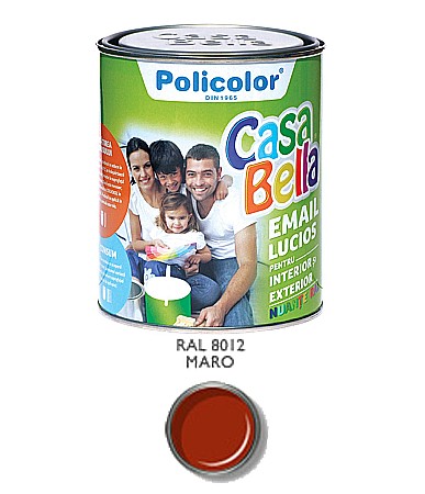 Vopsele pentru lemn si metal - VOPSEA ALCHIDICA PENTRU LEMN / METAL, INTERIOR / EXTERIOR, MARO RAL8012, 0.75L, CASABELLA