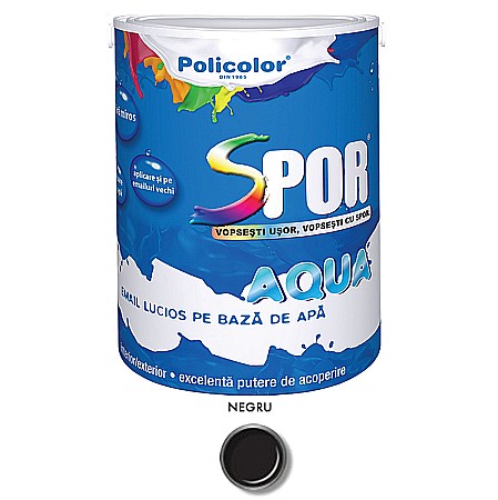 Amenajari pentru interior - VOPSEA ALCHIDICA PENTRU METAL, INTERIOR / EXTERIOR, NEGRU MAT, 0.75L, SPOR
