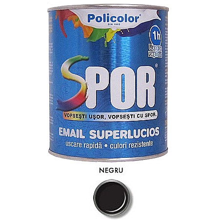 exterior) - VOPSEA ALCHIDICA PENTRU METAL, INTERIOR / EXTERIOR, NEGRU, 0.75L, SPOR