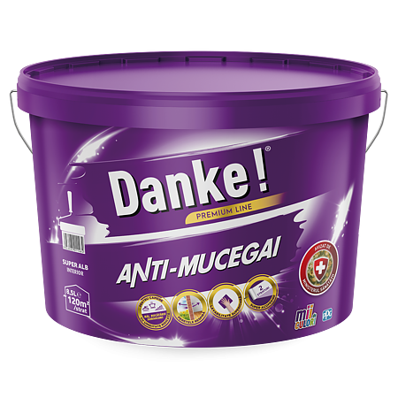 Amenajari pentru interior - Vopsea lavabila anti-mucegai 4L Danke