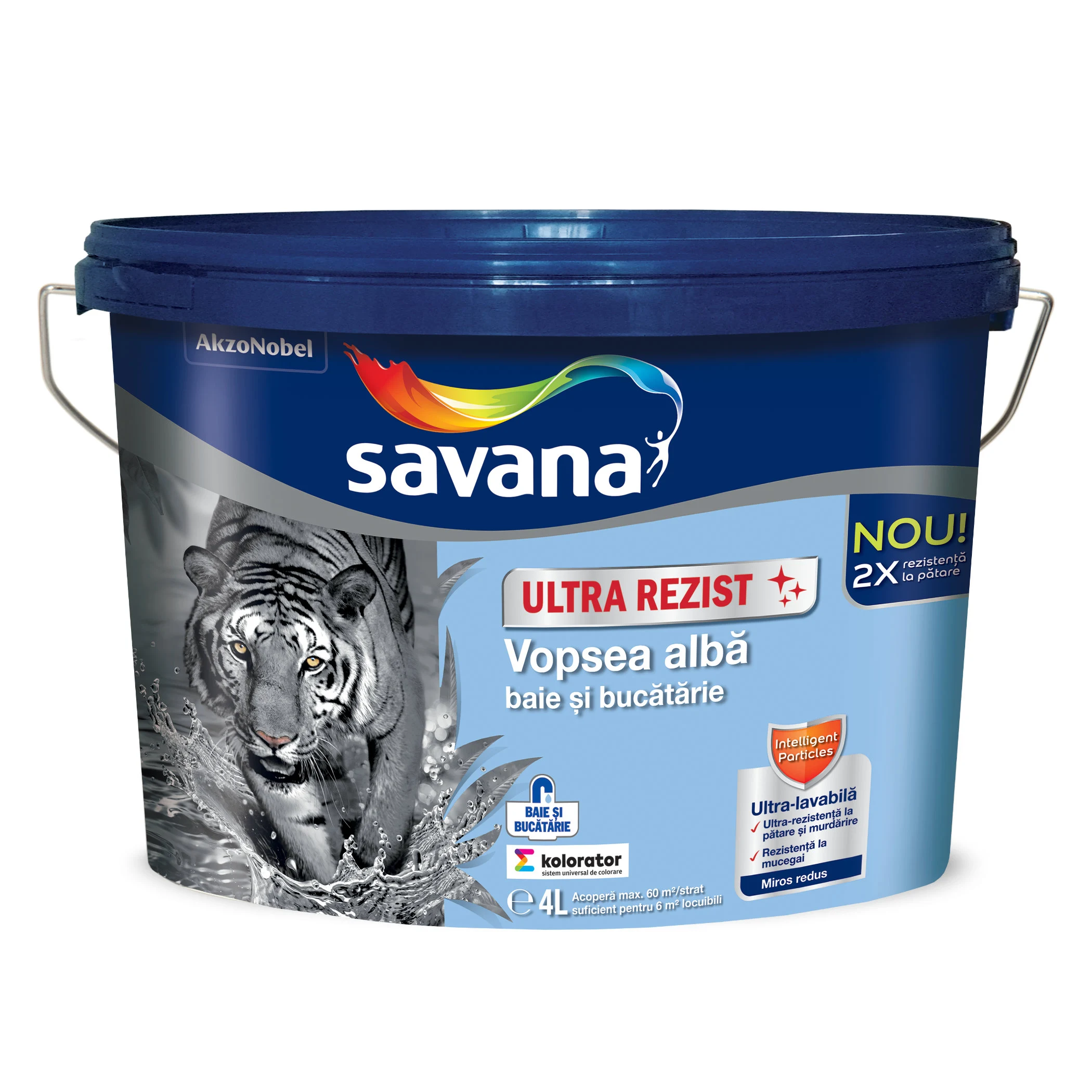 Vopsele pe baza de apa (interior - VOPSEA LAVABILA INTERIOR BAIE SI BUCATARIE, 4L, SAVANA