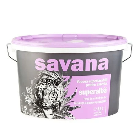 Vopsele pe baza de apa (interior - VOPSEA LAVABILA SILICON, 8.5L, SAVANA