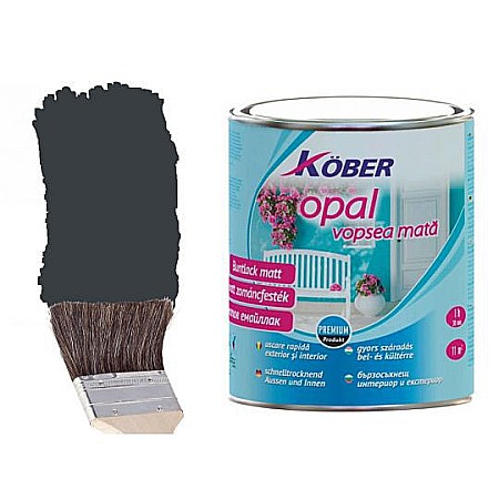 Vopsele pentru lemn si metal - VOPSEA OPAL, GRI ANTRACIT, 0.75L, KOBER
