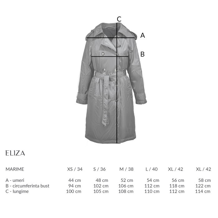 Jachetă lungă Eliza – Impermeabilă, căptușită cu puf natural [4]