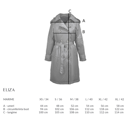 Jachetă lungă Eliza – Impermeabilă, căptușită cu puf natural [3]