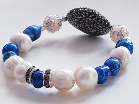 Marysia White&Blue Pearls [9]