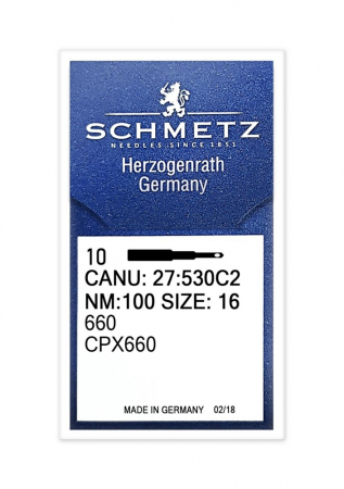 Ace de cusut pentru masini industriale - Ace Schmetz 660 (CPX660), blister 10 ace