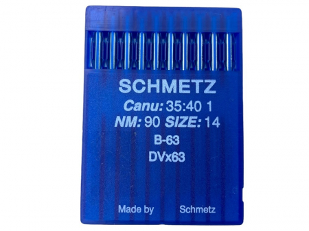 Ace de cusut pentru masini industriale - Ace Schmetz  B-63 (DVX63, RIM 63), blister 10 ace