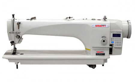 Masini cu blat plan 1 ac triplu transport - Masina de cusut liniara, cu triplu transport si brat lung, functii automate KRAFFT KF-206H-L18-7