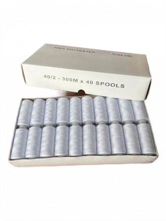 Piese de schimb si consumabile masini de cusut - Set 40 de papiote ata alba de cusut 300m/papiota