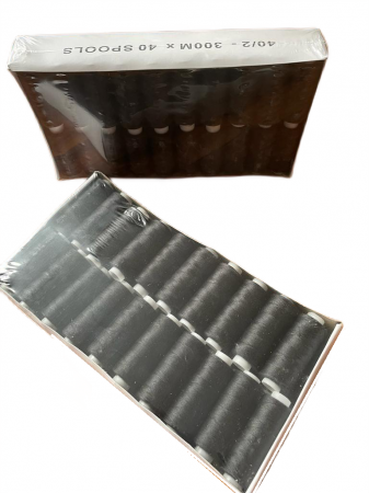 Piese de schimb si consumabile masini de cusut - Set 40 de papiote ata neagra, 300m/papiota