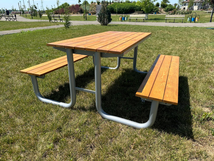 Masa Picnic cu Bancute Massive Design | Structura Metalica [3]