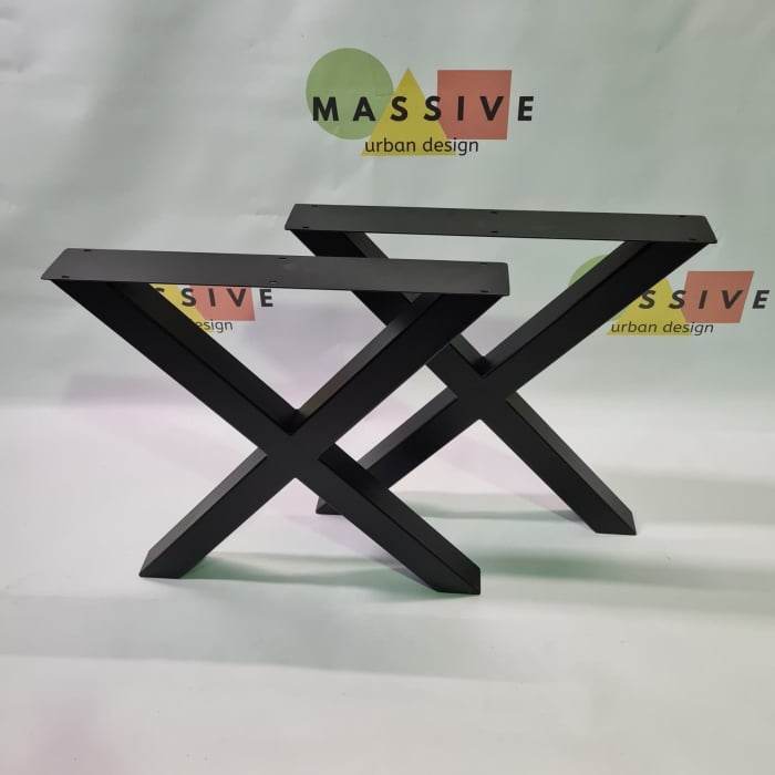 Set picioare metalice X, Inaltime 71 cm, Masa dining, Birou [6]