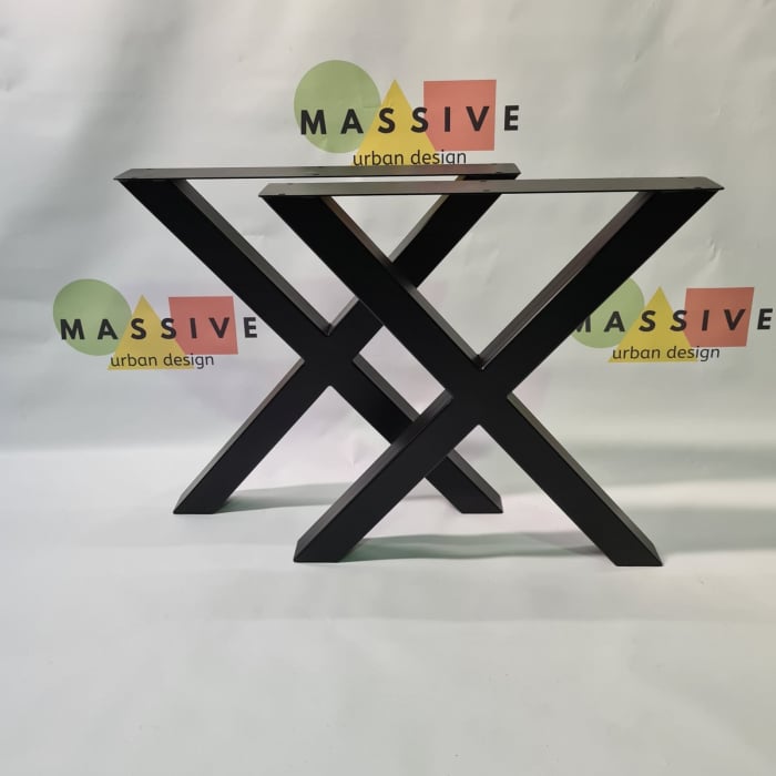 Set picioare metalice X, Inaltime 71 cm, Masa dining, Birou [3]