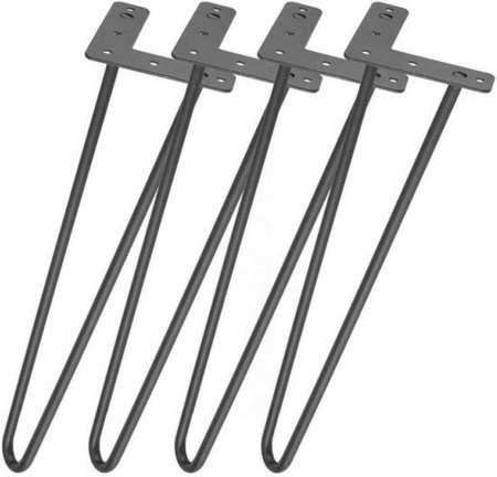 Picioare metalice masa de cafea - Set 4 picioare metalice Hairpin, inaltime 45 cm, Masa de cafea , Bancuta