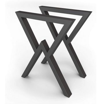 Seturi de picioare pentru mese - Set picioare metalice WV, Inaltime 71 cm, Masa dining, Birou