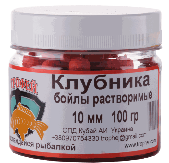 Boiles solubile dipuite capsuna 10mm 100gr TRAFEI [1]