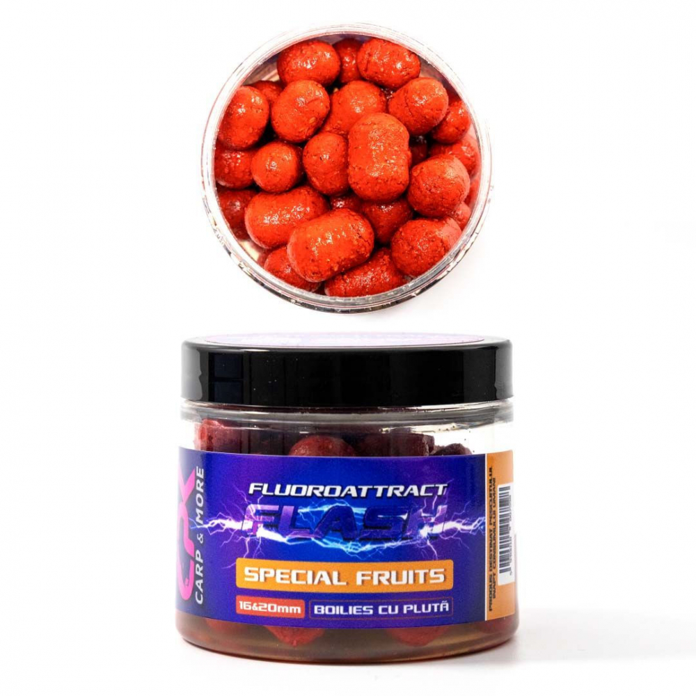 Boilies carlig Fluoro Atract + SPECIAL FRUITS 16/20mm CPK [1]