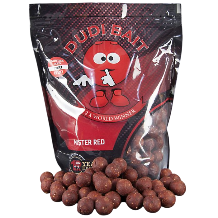 Boilies DUDI BAIT Mister Red Super Hot Tari 20 mm, 1 kg [1]