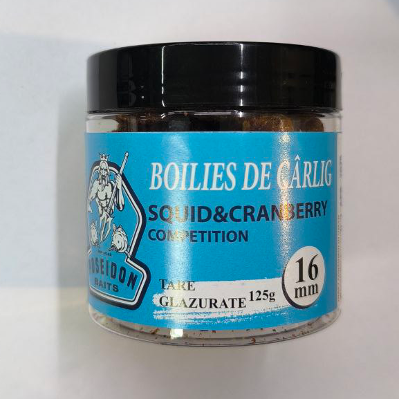 Boilies tare glazurate squid cranberry 16mm 125g POSEIDON [1]