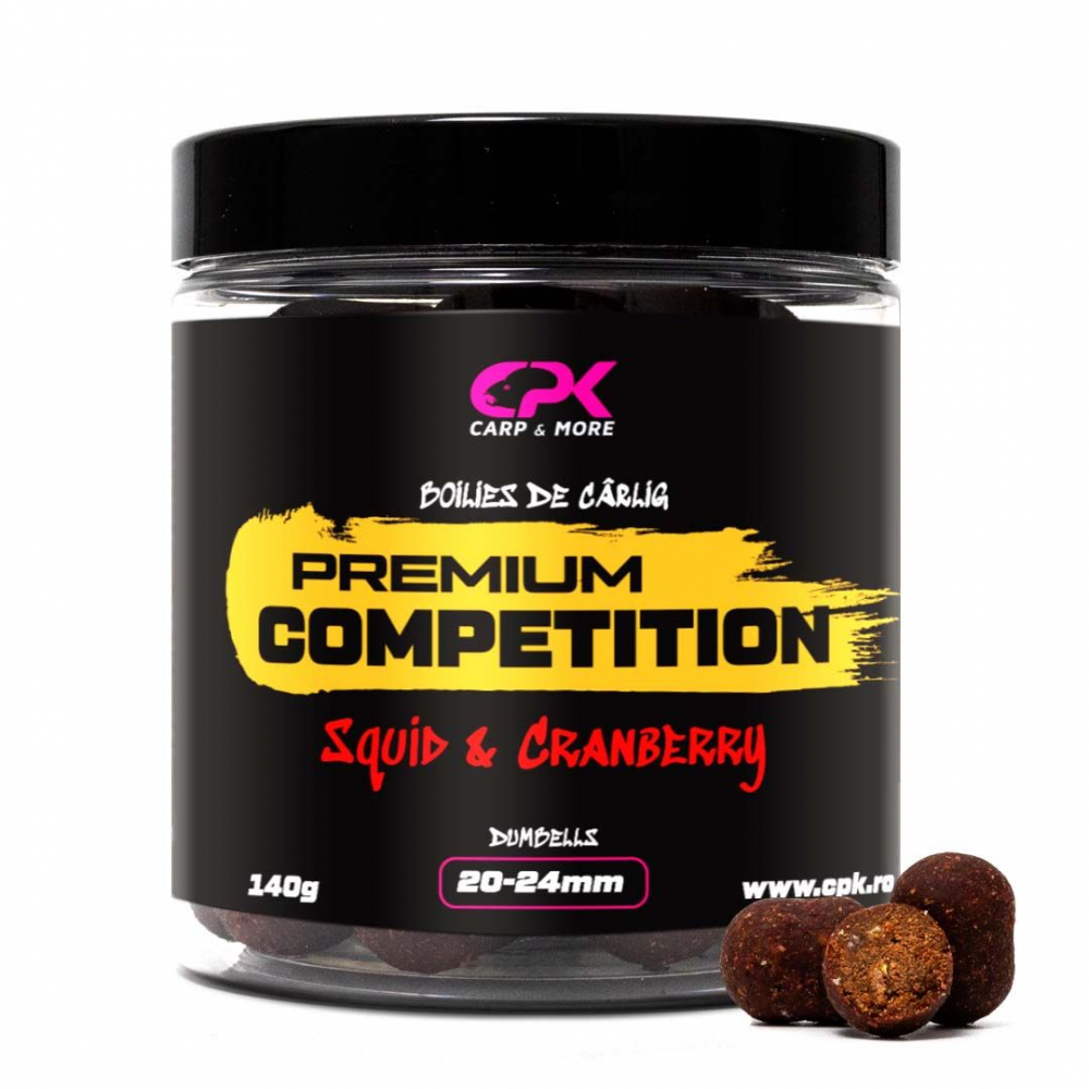 BOLIES PENTRU CARLIG OS COMPETITION SQUID & CRANBERRY 20 & 24 mm DUMBELLS, 100 G CPK [1]