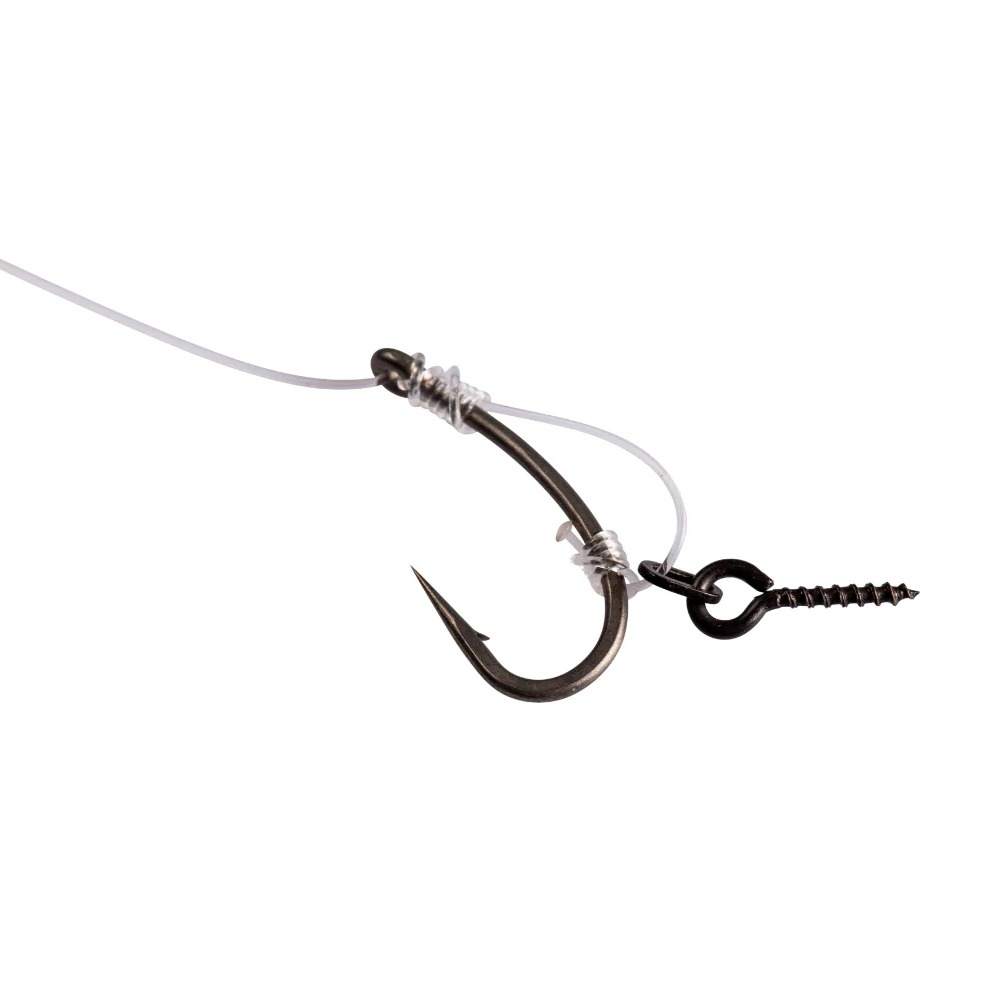 Carlige Legate Nash Fluorocarbon D-rig Barbed, 20lbs, Nr.6, 1buc [1]