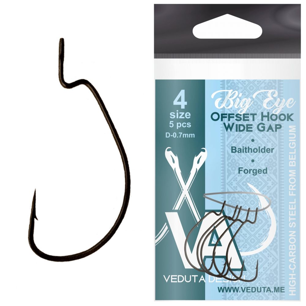 Cirlig VEDUTA BIG EYE Offset Hook Wide Gape #2 / VA-BEOH-WG-2-5 / 6900002101054 [1]