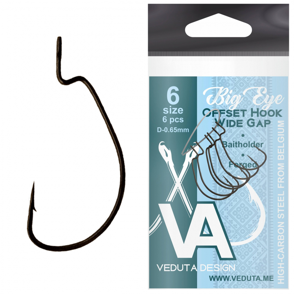 Крючок VEDUTA BIG EYE Offset Hook Wide Gape #6 [1]
