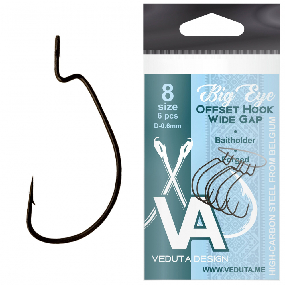 Крючок VEDUTA BIG EYE Offset Hook Wide Gape #8 [1]