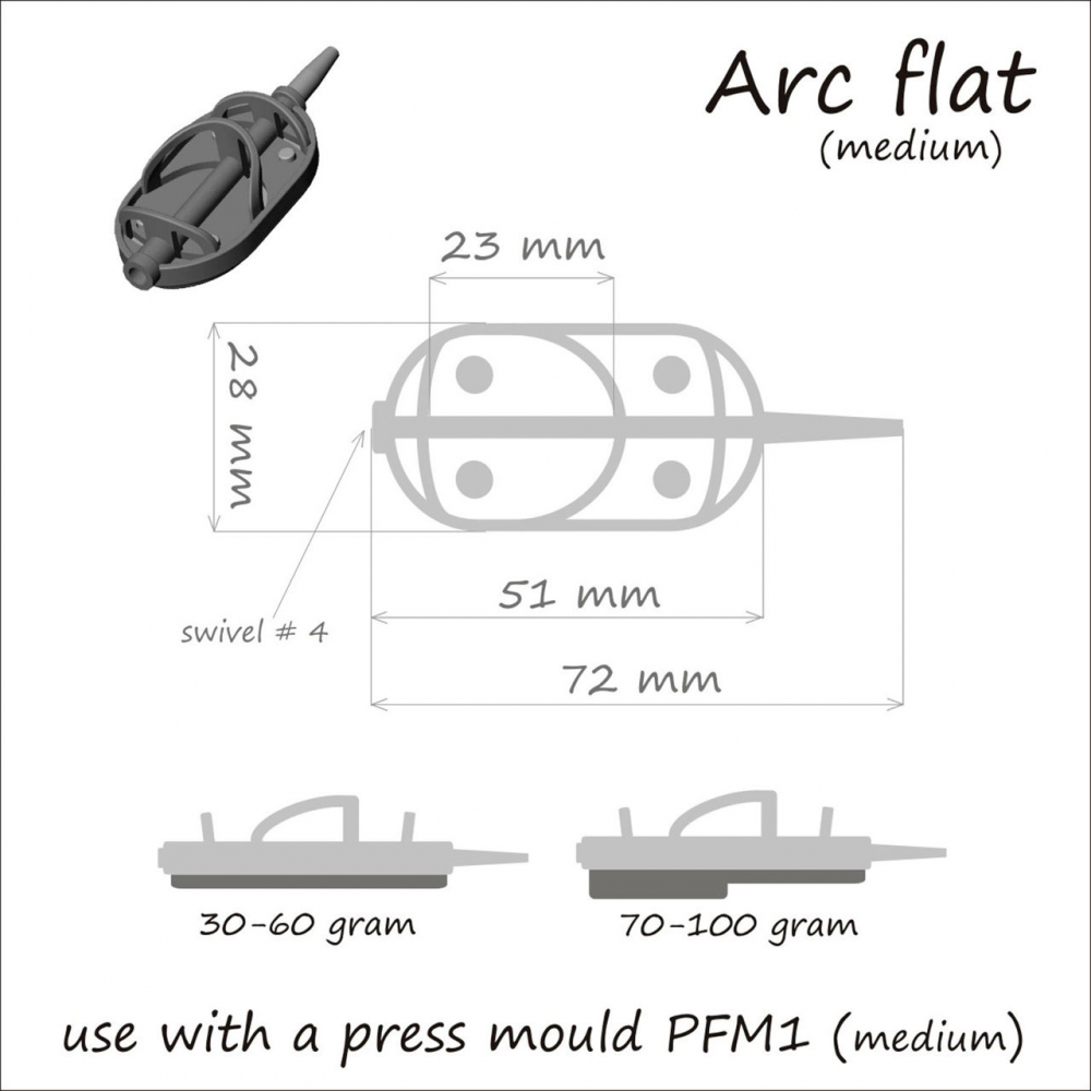 Кормушка Arc Flat+вертлюг №4 60гр*1шт [4]