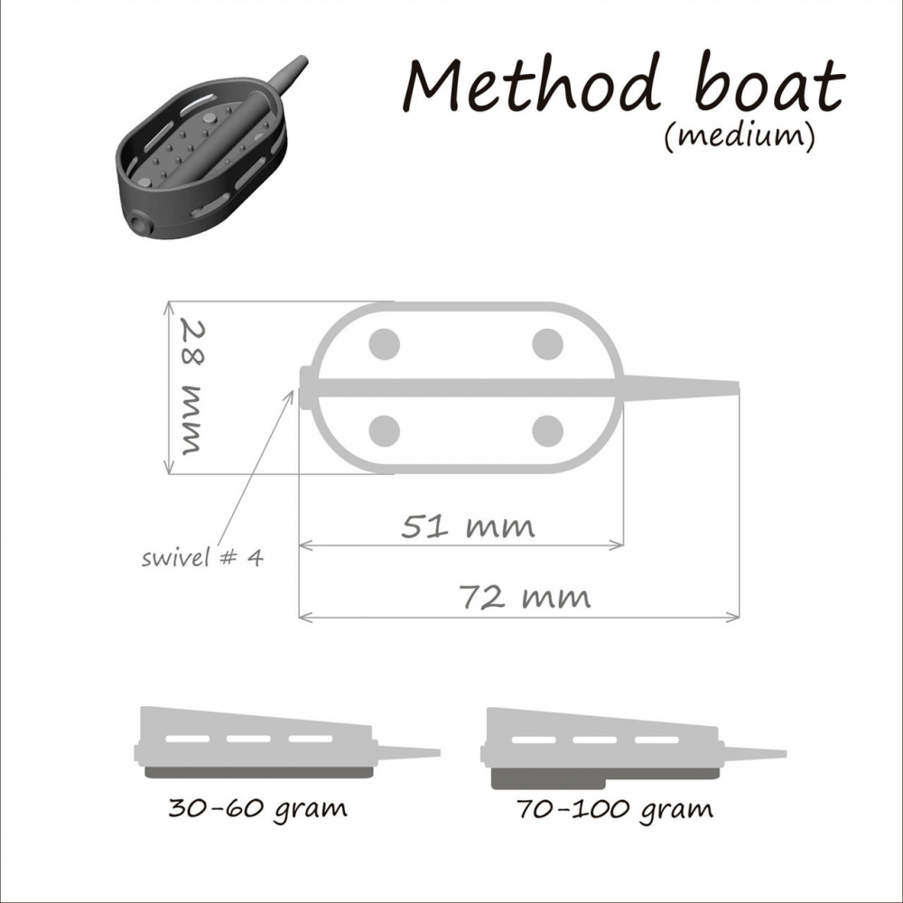 Кормушка Method BOAT+вертлюг №4 40гр*1шт [5]