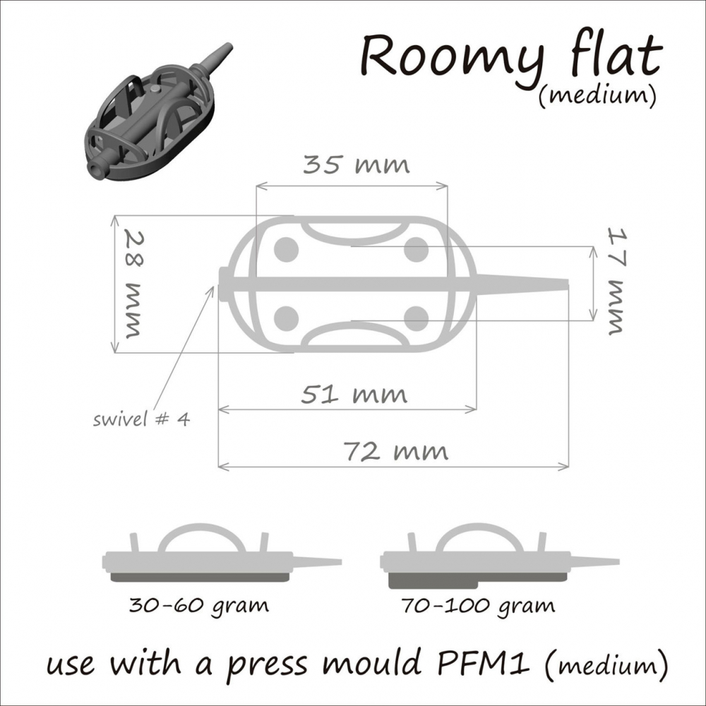 Кормушка Roomy Flat+вертлюг №4 80гр*1шт [4]