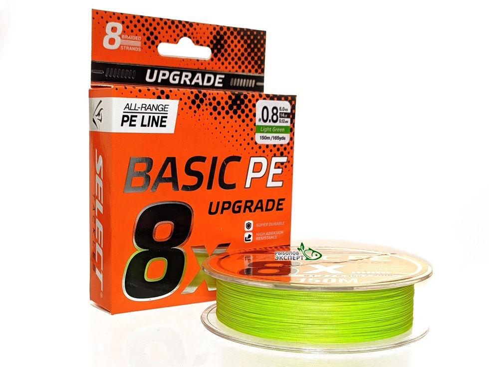 Шнур Select Basic #0.6/0.10mm 12lb/5.5kg 150m PE 8x light green [1]