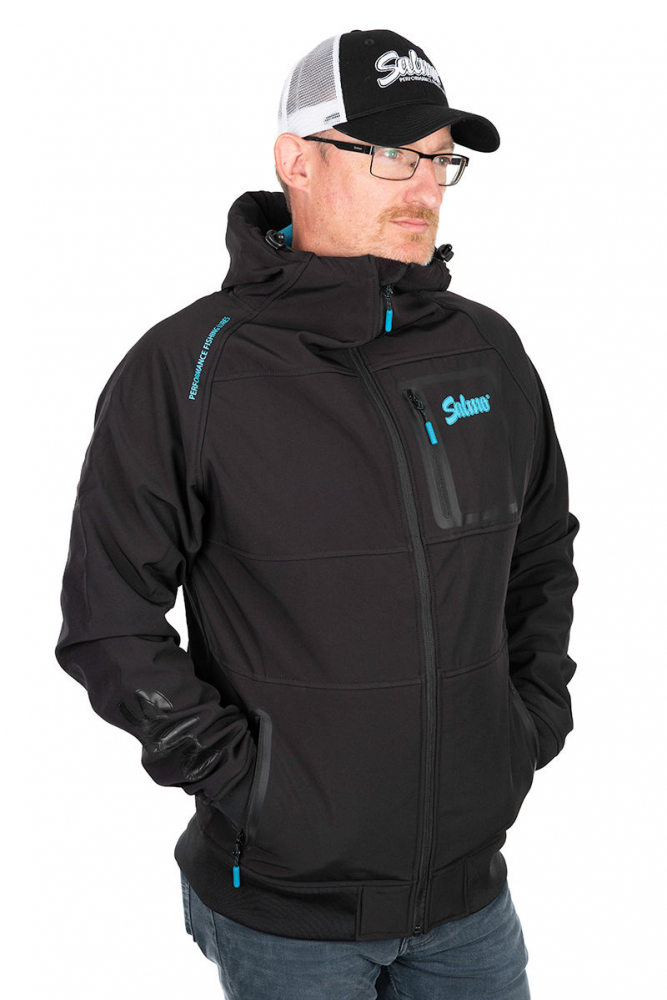 Jacheta SOFT SHELL SALMO JACKET, BLACK & BLUE [3]