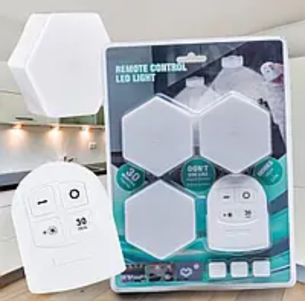 LED bec 3in1, cu telecomanda, Remote Control Led Light Hexagon [1]