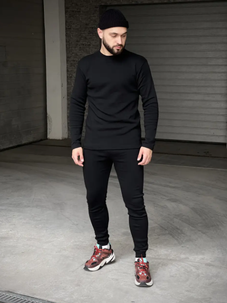 Lenjerie termica complect ТТХ bumbac negru (L) [2]