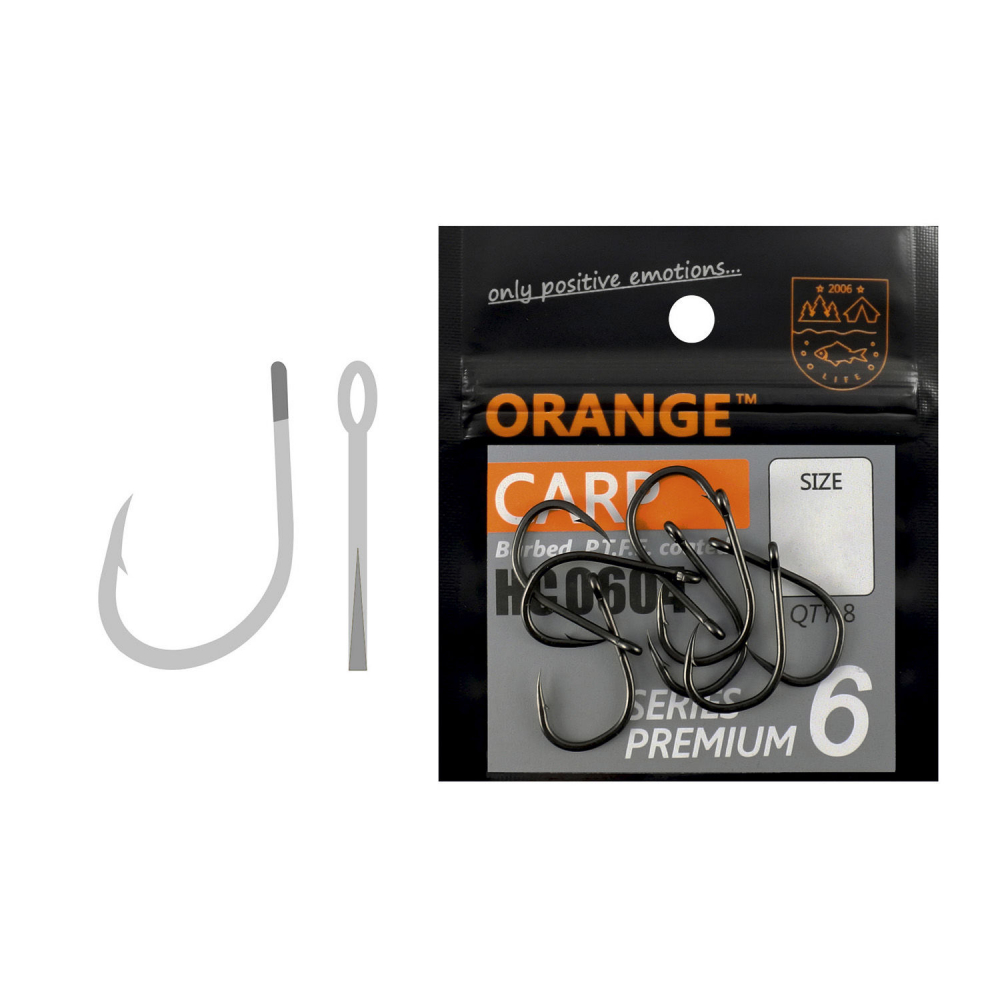 ORANGE крючок карповый (тефлоновый, премиум) серия 6 №4 HC0604 [1]