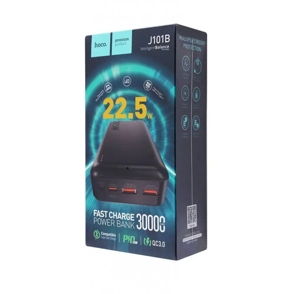 Портативный акумулятор 30.000mAh Hoco J101B Astute 22.5W fully compatible Black [7]