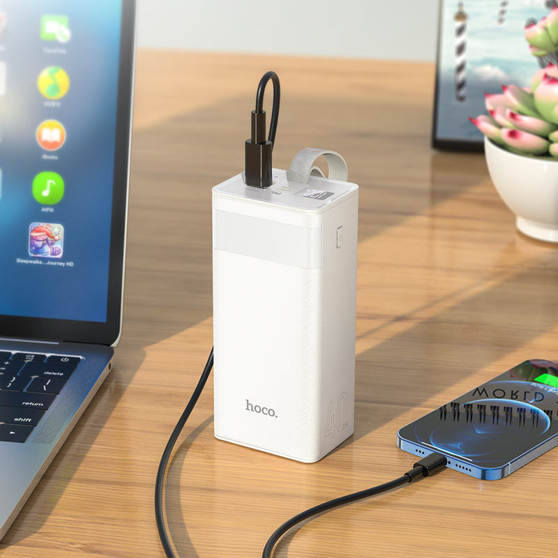 Портативный акумулятор 40 000mAh Hoco J86 Powermaster fully compatible PD20W/QC/LCD/Lamp Black [2]